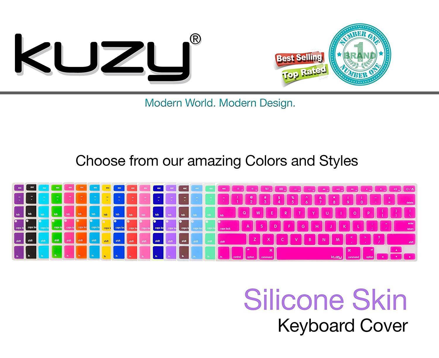 Kuzy AIR 11-inch Keyboard Cover for MacBook Air 11.6" Models: A1465 & A1370 Silicone Skin - SILVER
