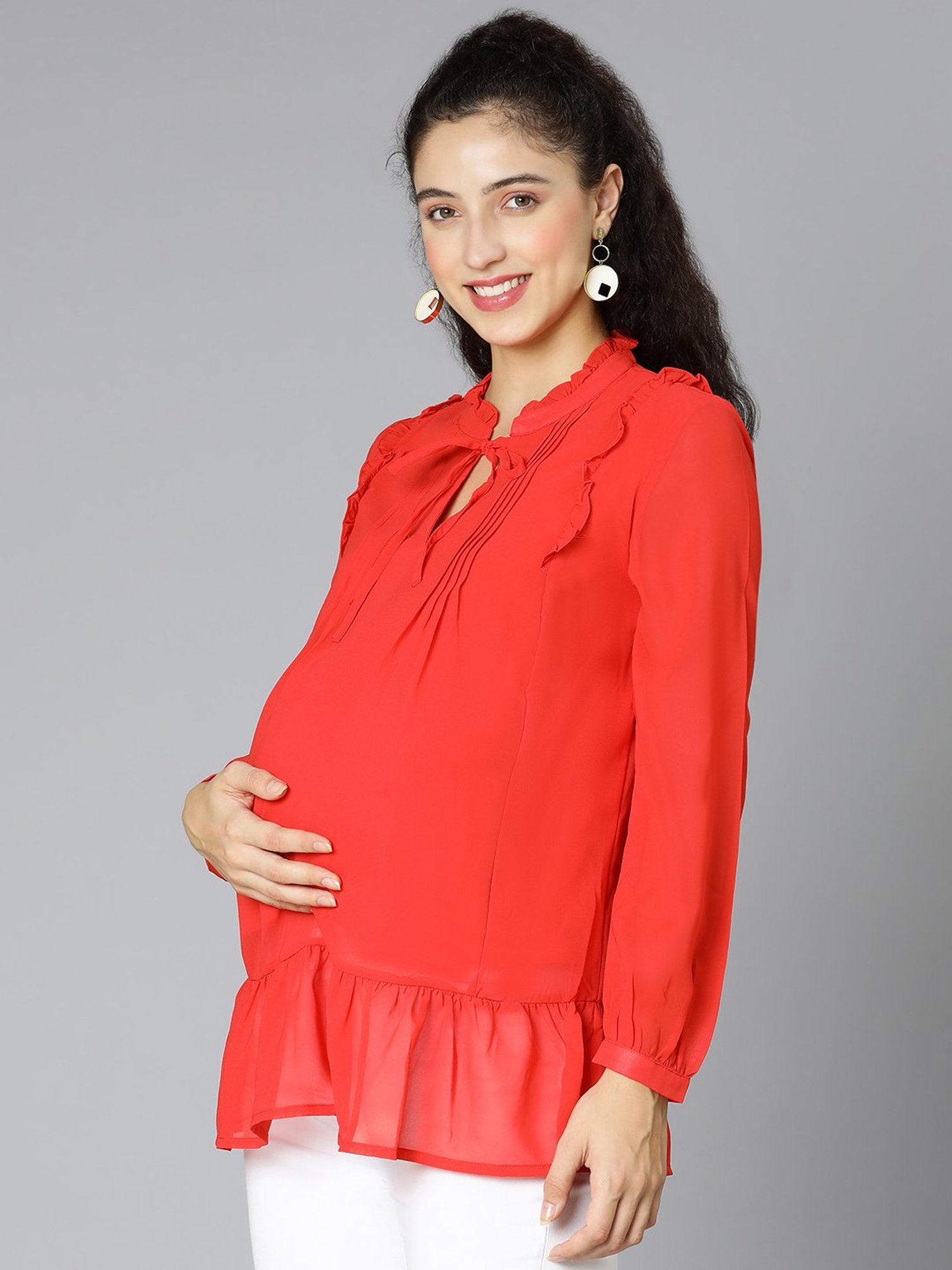 Oxolloxo Red Maternity Top