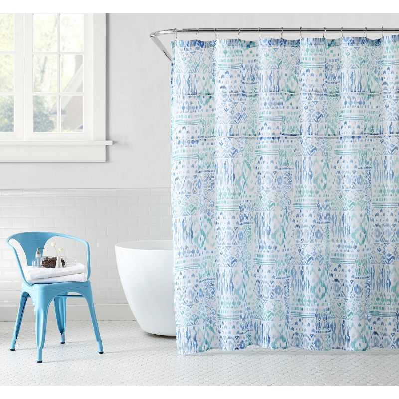 Yasmin Shower Curtain Blue - Peach & Oak