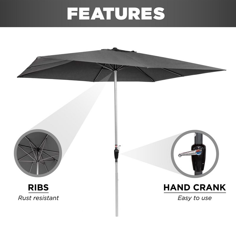 9' x 5' Rectangular Double Top Patio Outdoor Market Umbrella Emerald Green - Crestlive Products