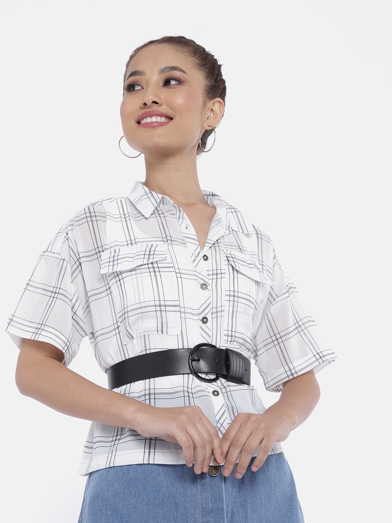 Crusset Black Casual Belt for Women