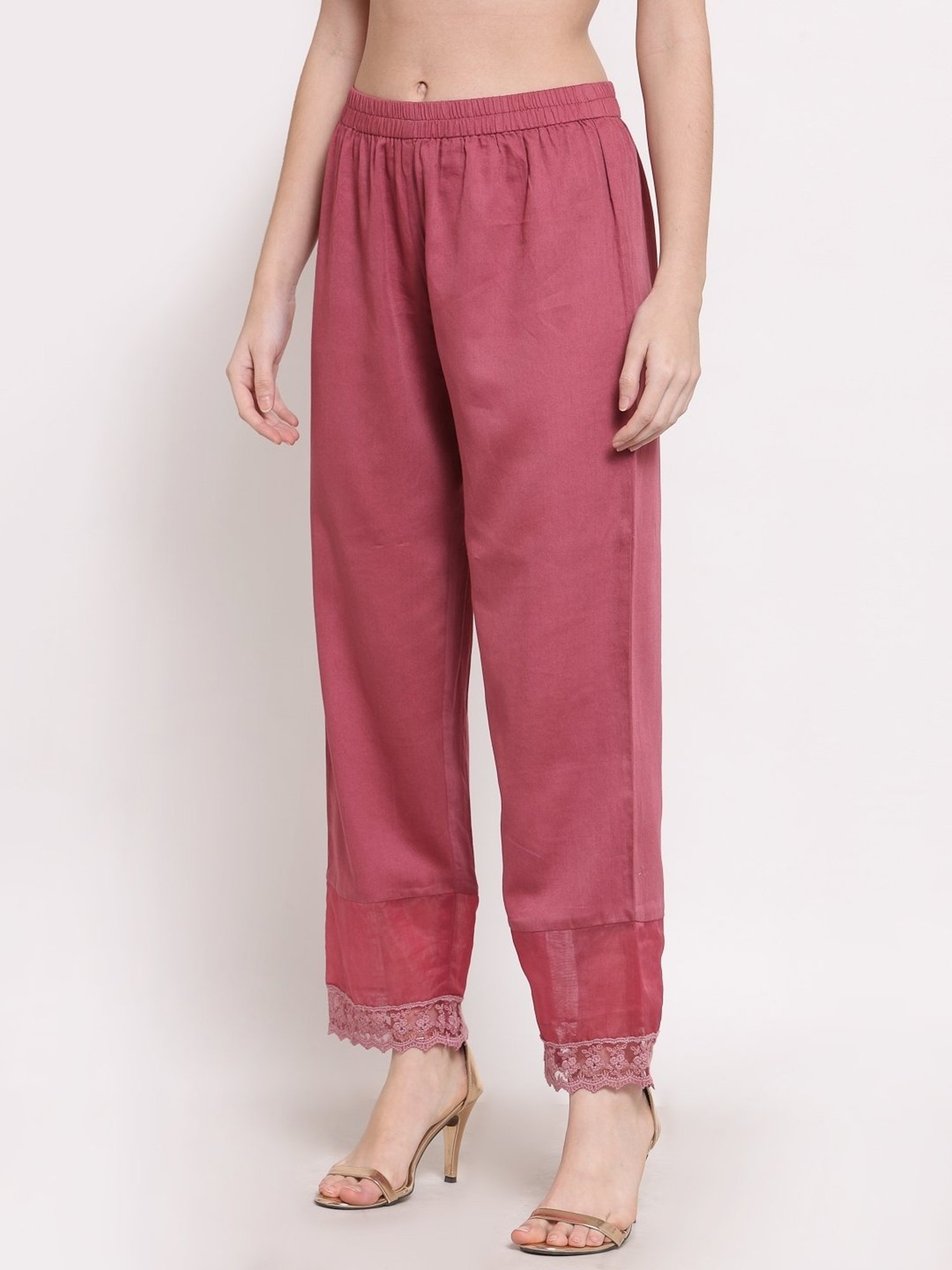 DART STUDIO Pink Relaxed Fit Palazzos