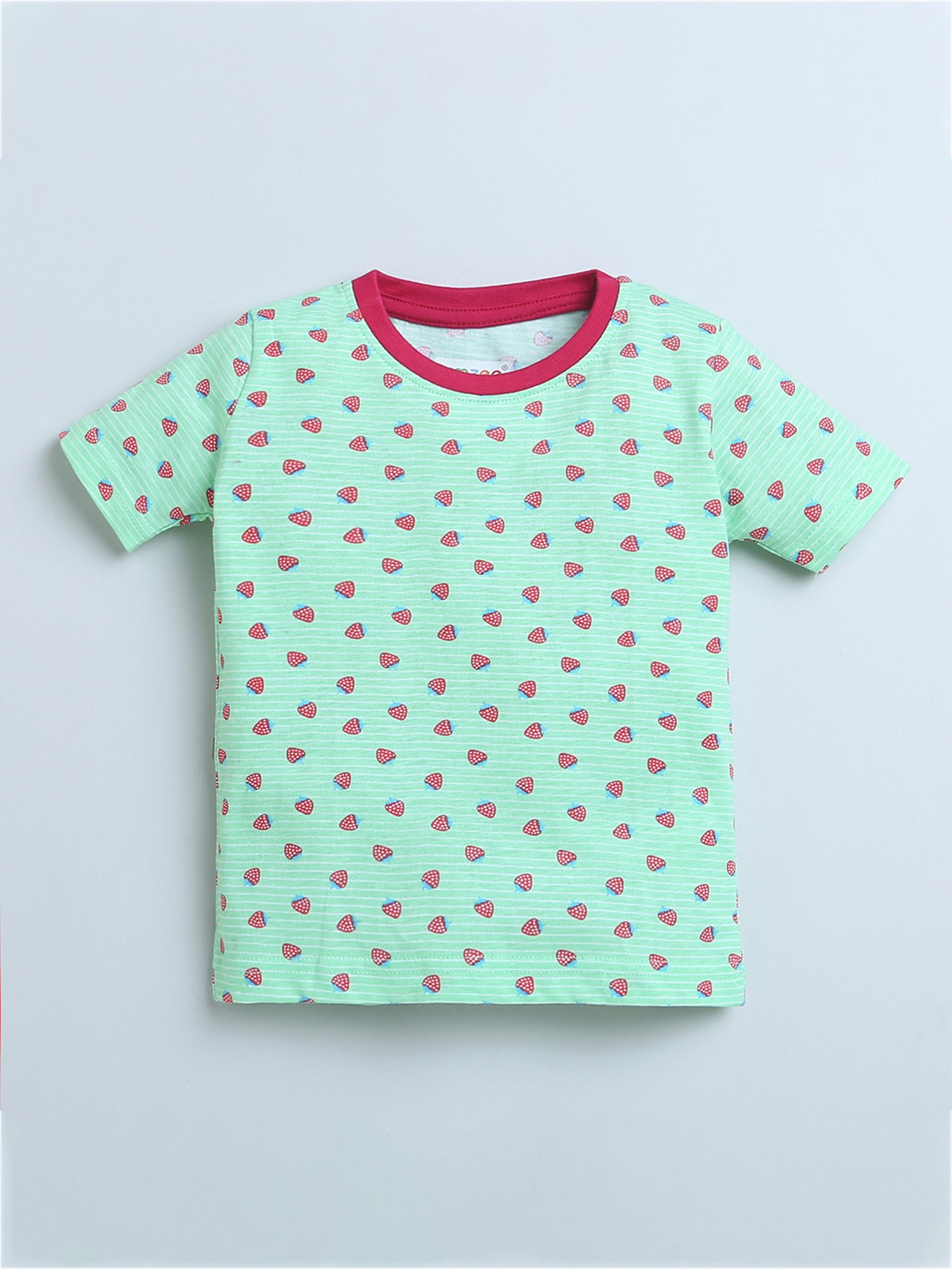 Bumzee Kids Green & Grey Printed T-Shirt (Pack Of 2)