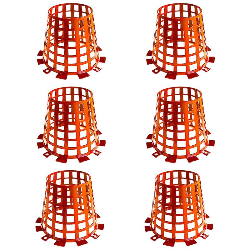 Plant Knight Tree Trunk Guard Protector with 6 Inch Plastic Expandable Wrap Fence Cage Ventilation and Clip for Garden Protection, 6 Pack (Orange)