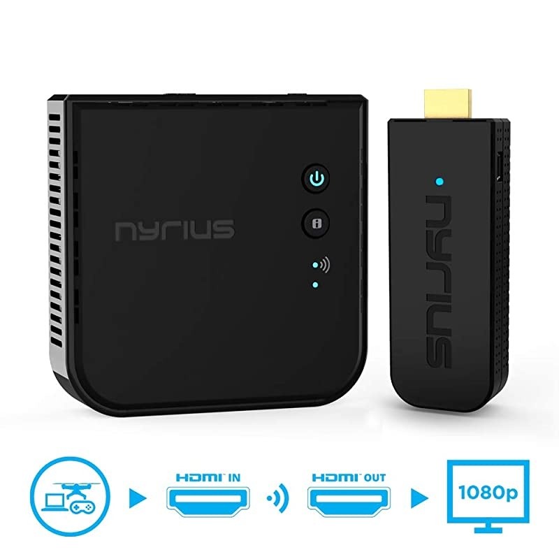 Aries Pro Wireless HDMI Transmitter and Receiver to Stream HD 1080p 3D Video from Laptop, PC, Cable, Netflix, YouTube, PS4, Drones, Pro Camera, to HDTV/Projector/Monitor (NPCS600)