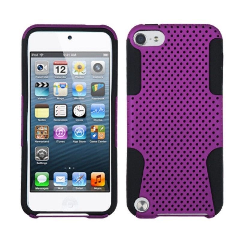 ASMYNA For Apple iPod Touch 5th Gen/6th Gen Purple Mesh Hard Hybrid Case Cover