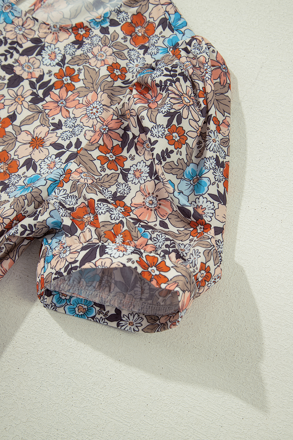 White Frill Mock Neck Sleeveless Tiered Floral Dress