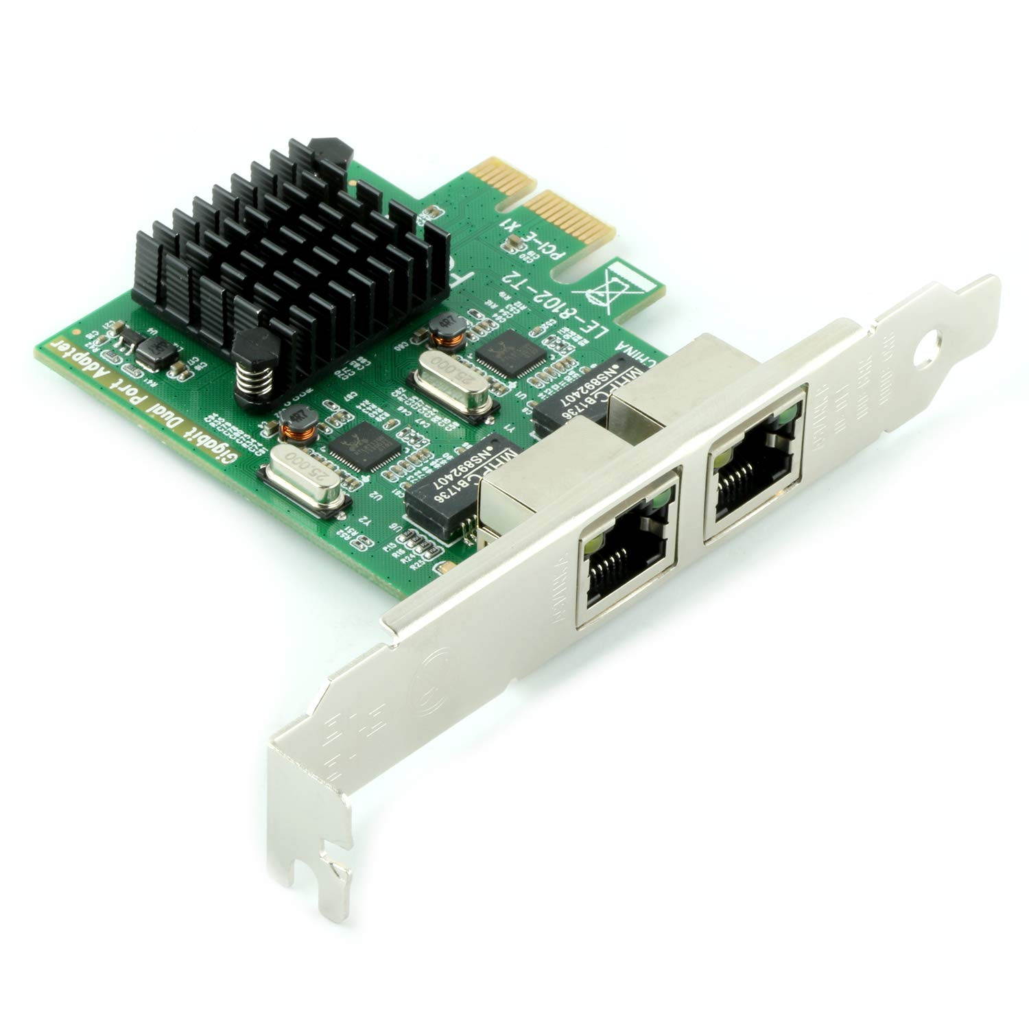 COOLMOON RJ45 x 2 Gigabit LAN,Gigabit Ethernet PCI Express PCI-E Network Controller Card,10/100/1000mbps,Dual Port PCIE Server Network Interface Card, LAN Adapter Converter for Desktop PC