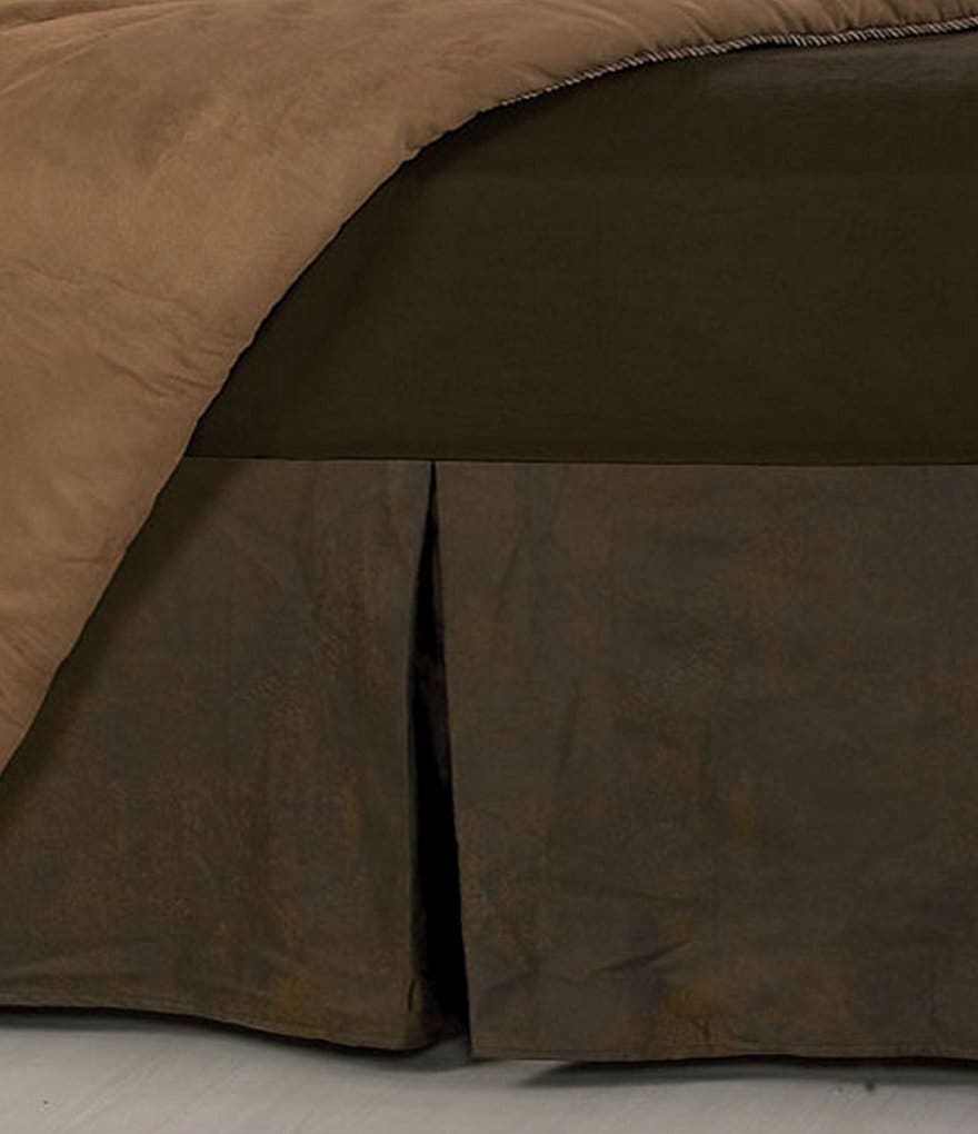 HiEnd Accents Rushmore Distressed Faux-Leather Bed Skirt