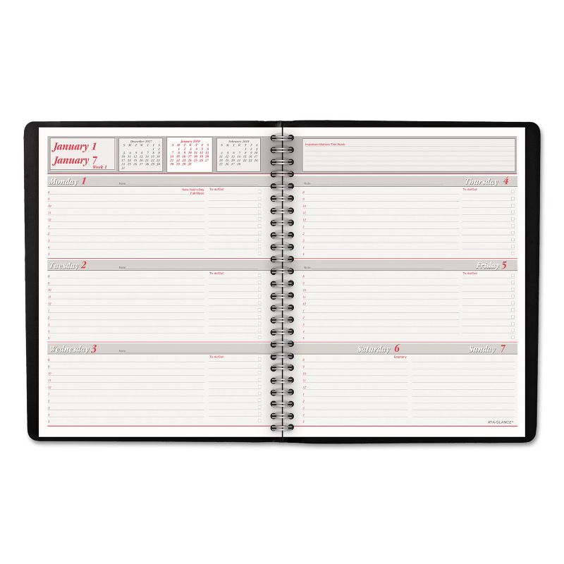 At-A-Glance Weekly/Monthly Appointment Book 6 7/8 x 8 3/4 Black 7065005