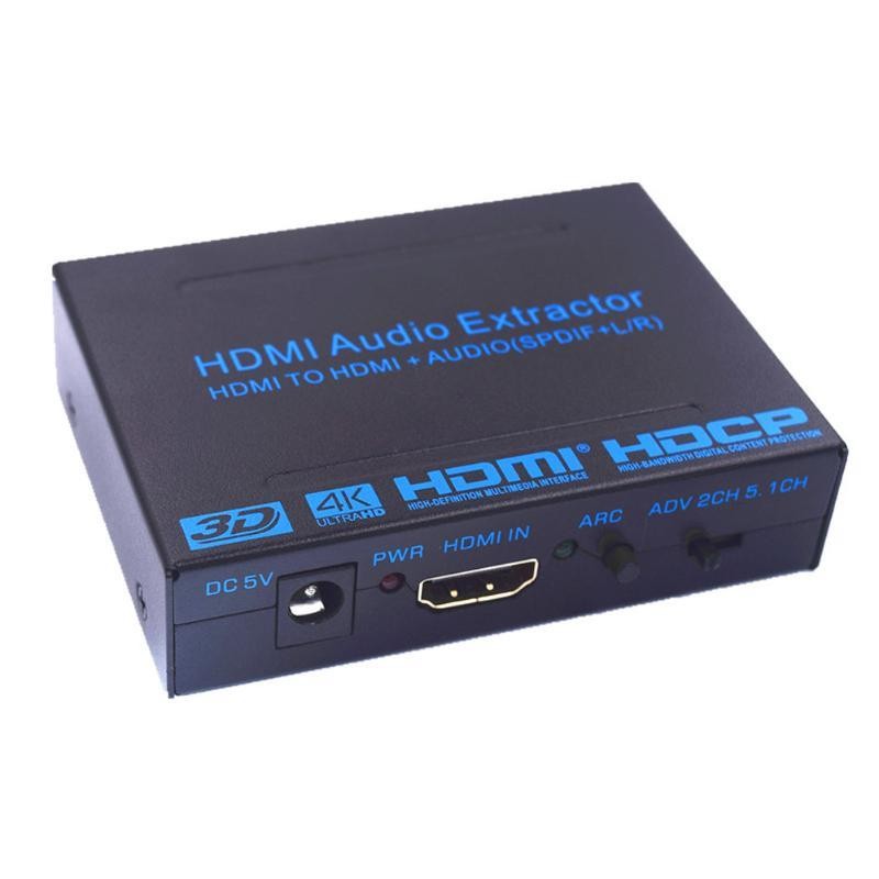 HDMI to HDMI & Optical SPDIF+RCA L/R 4K Audio Converter Splitter HD Display Audio Digital to Analog Adapter US/EU Plug DC 5V