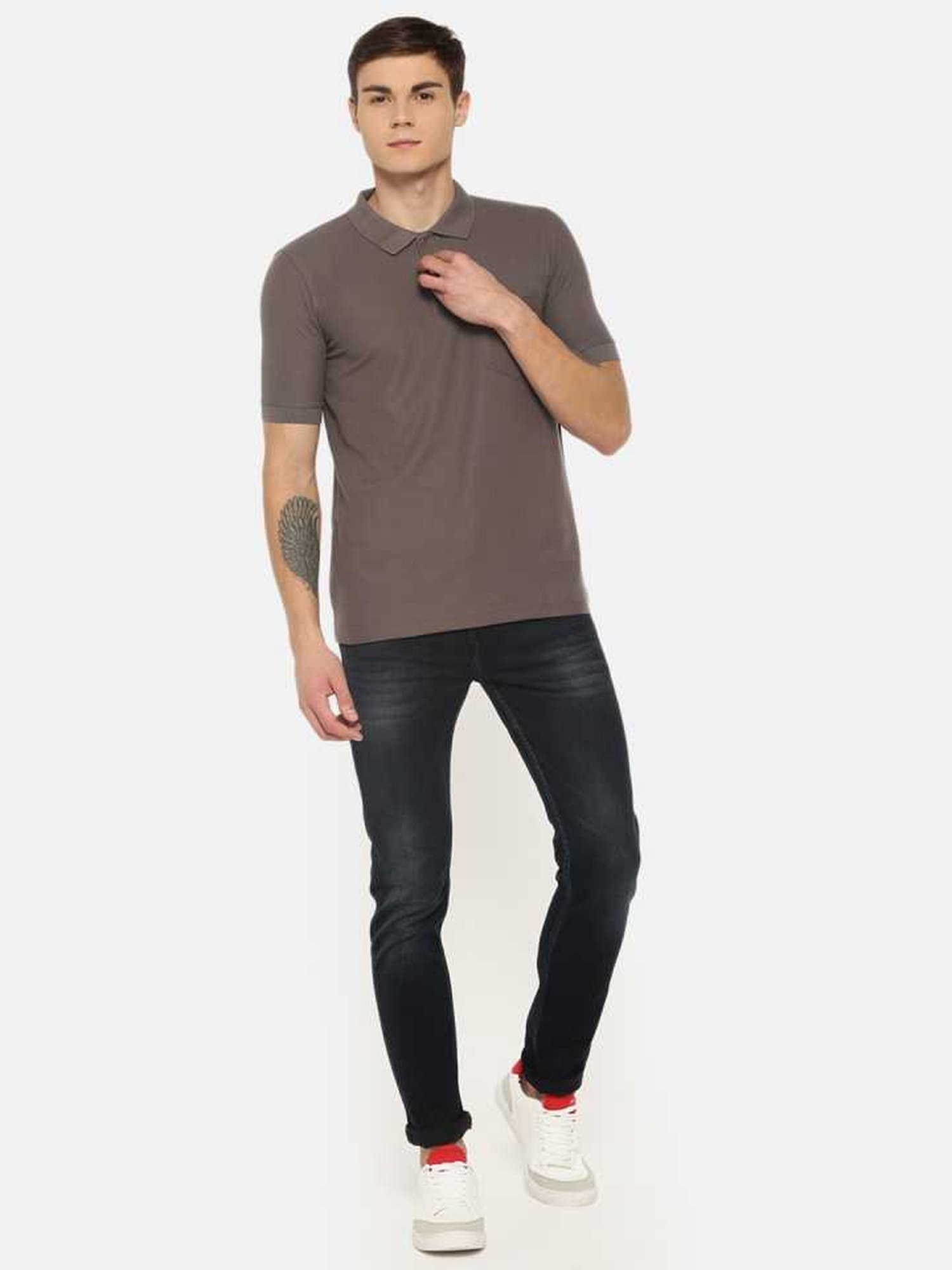 Dollar Grey Regular Fit Polo T-Shirt