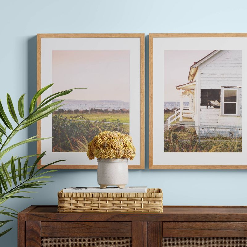 (Set of 2) 16" x 20" Landscape Photography Framed Wall Art Pink - Threshold™