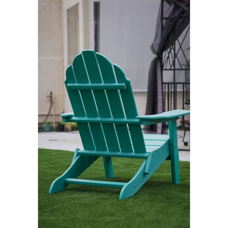 37.8" Foldable Weather Resistant  Outdoor Adirondack Chair - Blue - XBrand