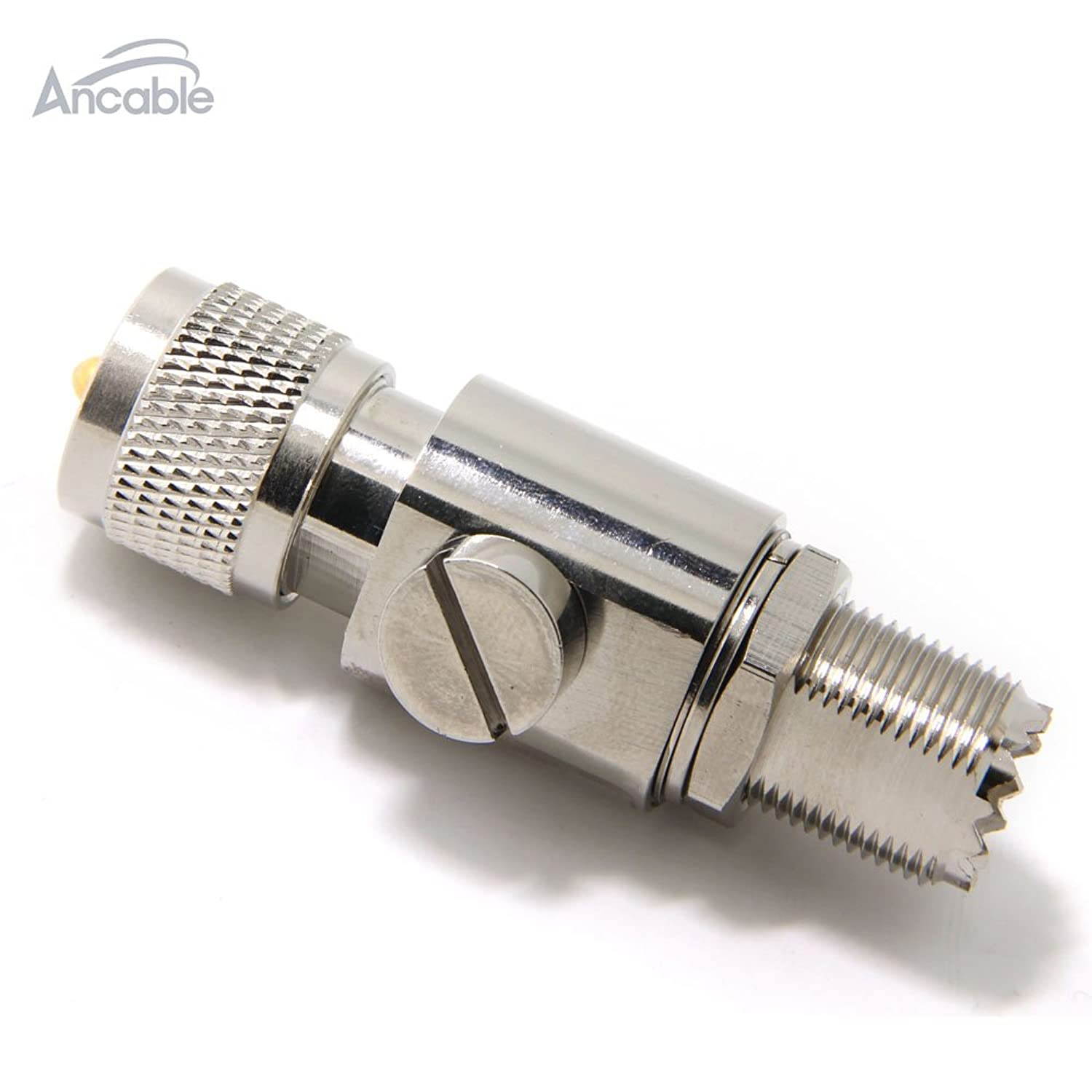 Ancable Lightning Arrestor/Surge Protector for CB Ham Two-Way Radio Antenna, UHF PL-259 Male to SO 239 Female RF Coaxial Connector Adapter