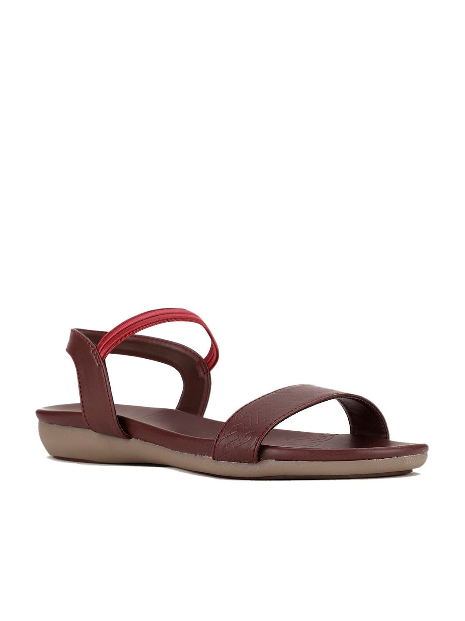 Bata Women's HOLLYE Maroon Ankle Strap Sandals
