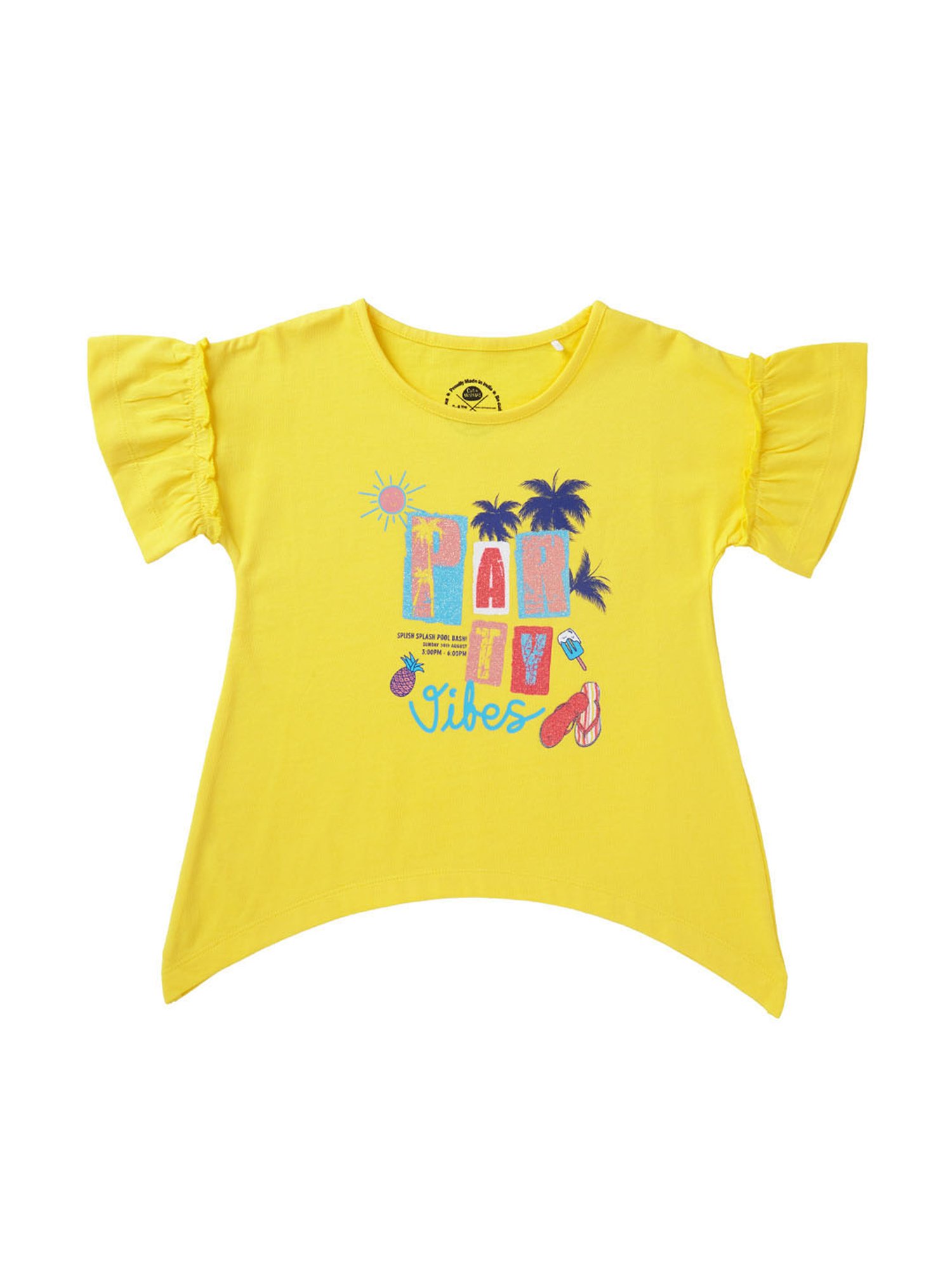Cub McPaws Kids Yellow Printed  Top
