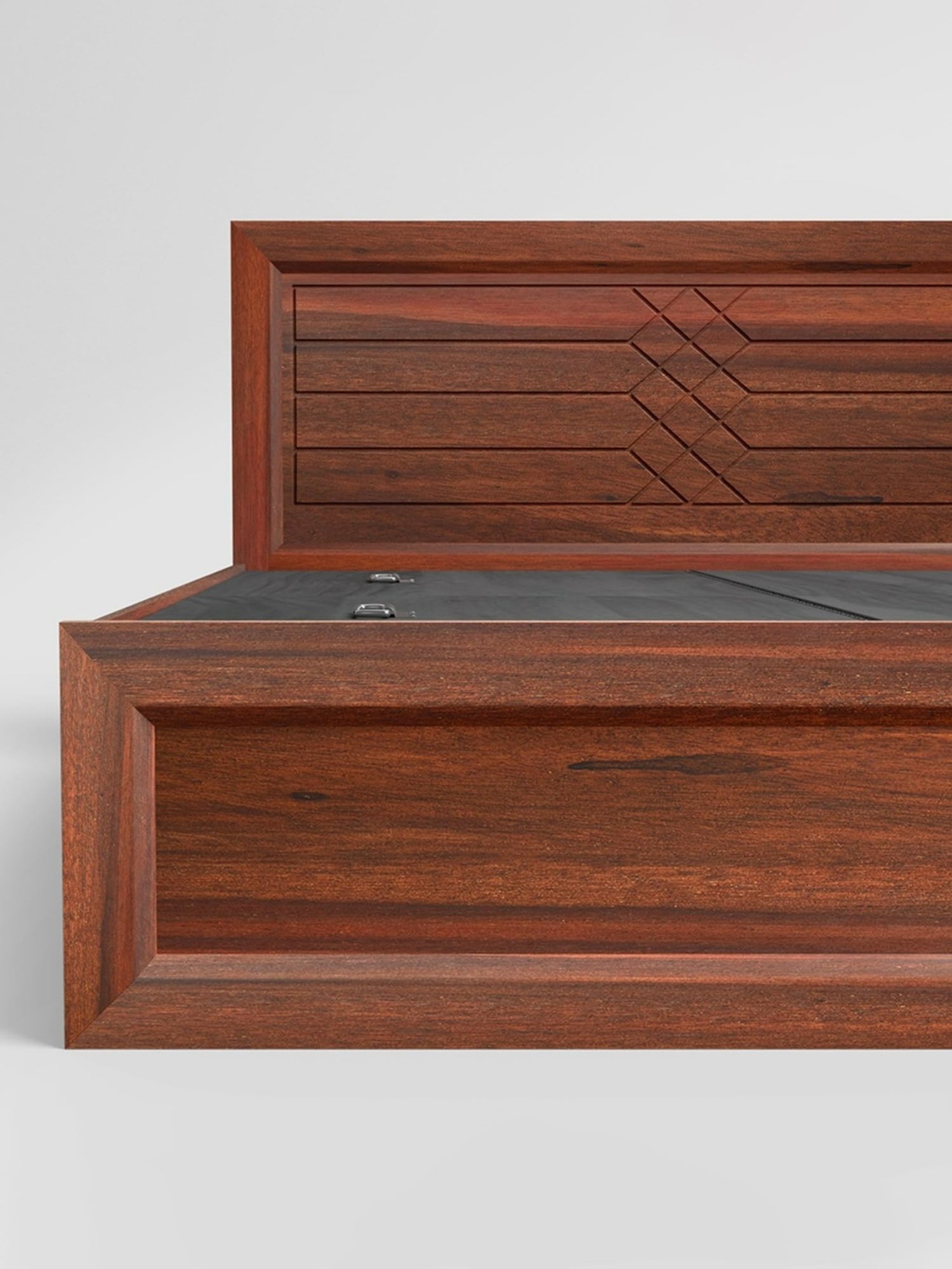 Nilkamal Riva Black Engineered Wood King Size Bed with Storage