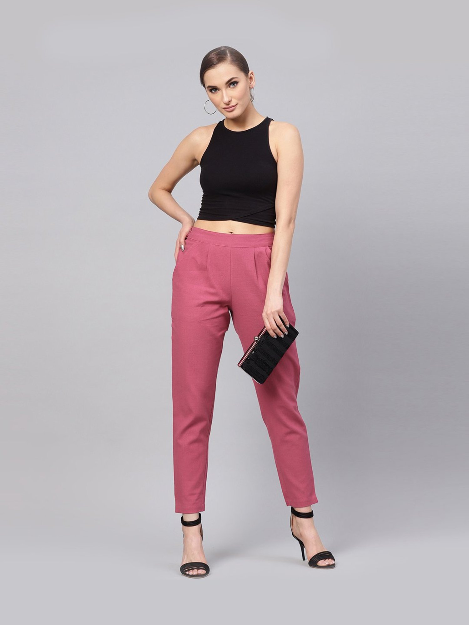 Jaipur Kurti Pink Cotton Pants