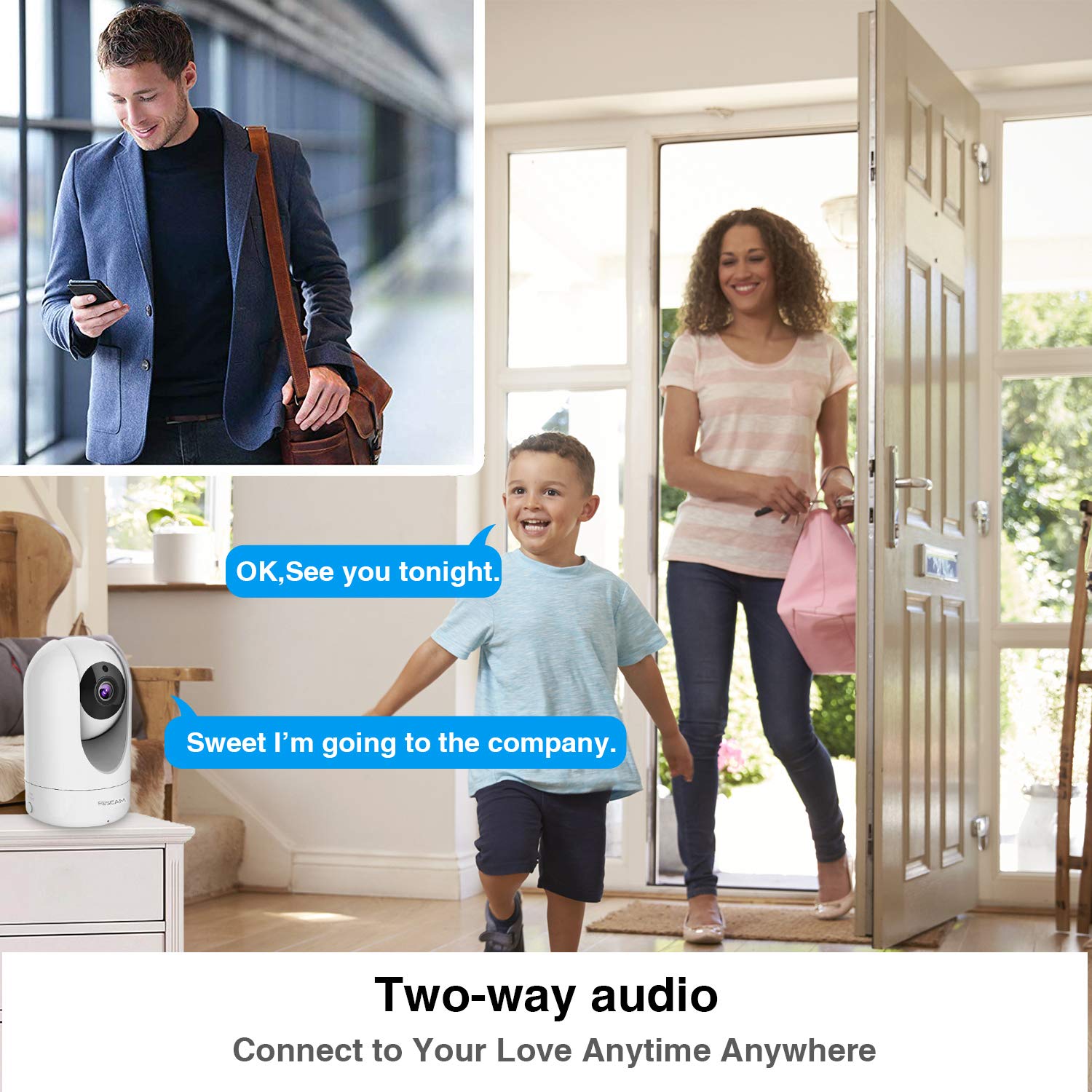 Foscam Super HD 4MP WiFi Pan/Tilt IP Indoor Camera, 2.4/5GHz Dual-Band Security Surveillance System with Motion Detection and 33ft Night Vision, Free Cloud Storage Service, Remote Monitor, White