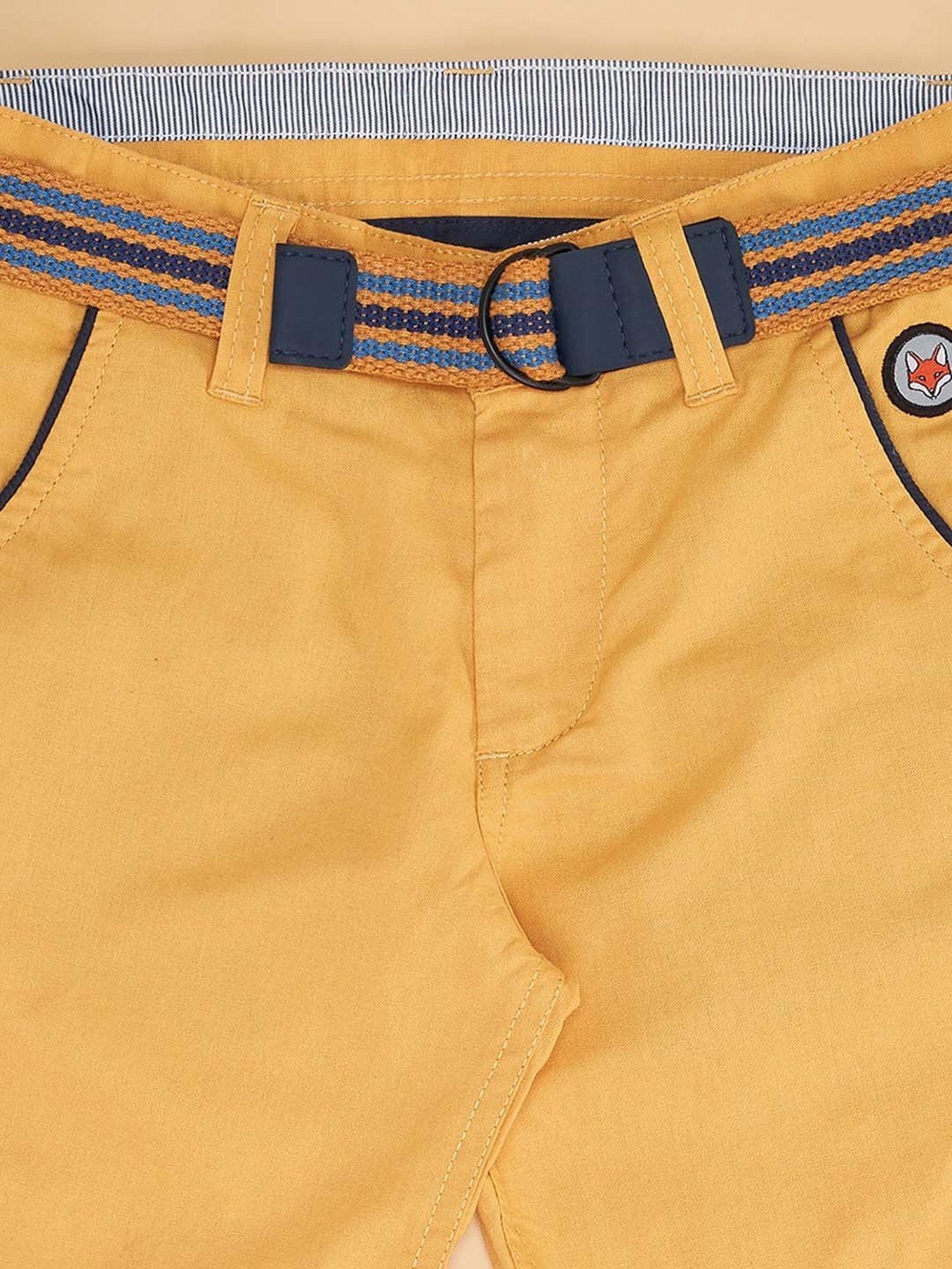 Kate & Oscar Kids Beige Cotton Embroidered Shorts