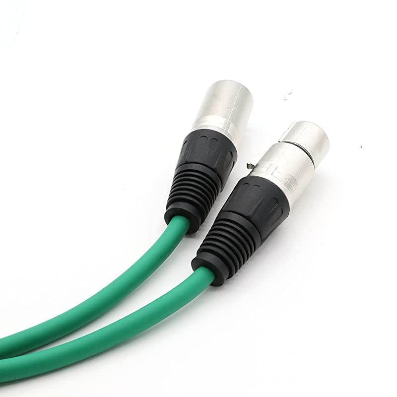 16.5 Feet Sound Speaker Cable 3 Prong Microphone XLR Cable 3Pin XLR Male to XLR Female Snake Cord for Performance, Stage, Karaoke, Public - Green