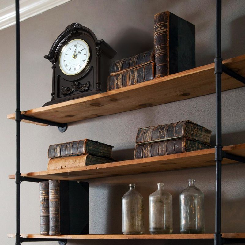 Bedford Clock Collection Wood Mantel Clock with Chimes