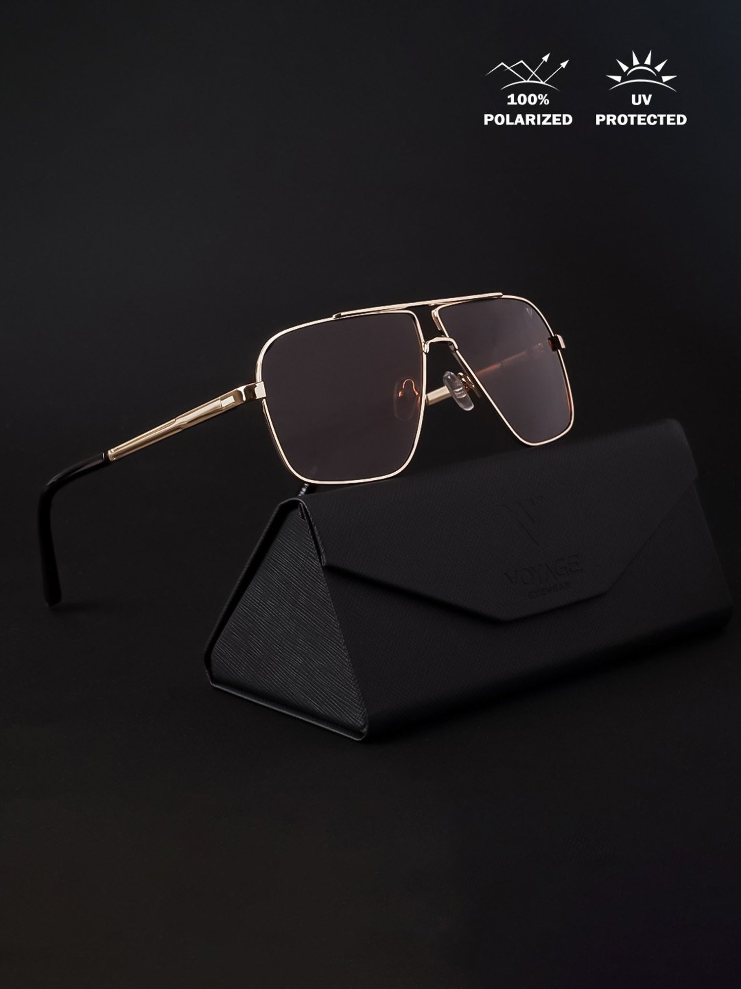 Voyage Brown Wayfarer Polarised and UV Protected Lens Unisex Sunglasses