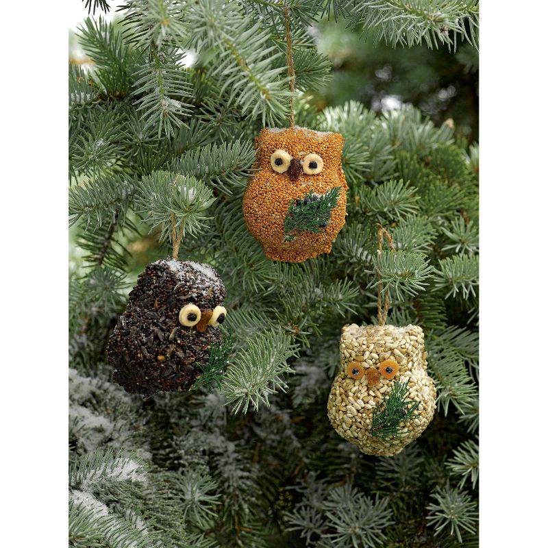 Home & Garden 3.5" Ollie Owl Set / 3 Songbird Feed Birds Mr Bird  -  Bird And Wildlife Food