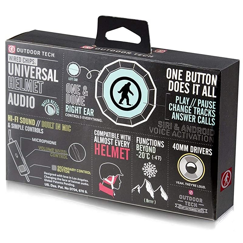 Tech OT0042 Wired Chips - Universal Helmet Audio System (Black) (Renewed)