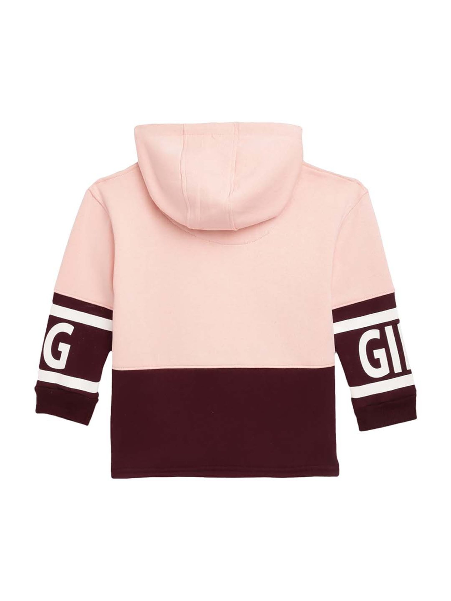 Blue Giraffe Kids Pink Printed Hoodie