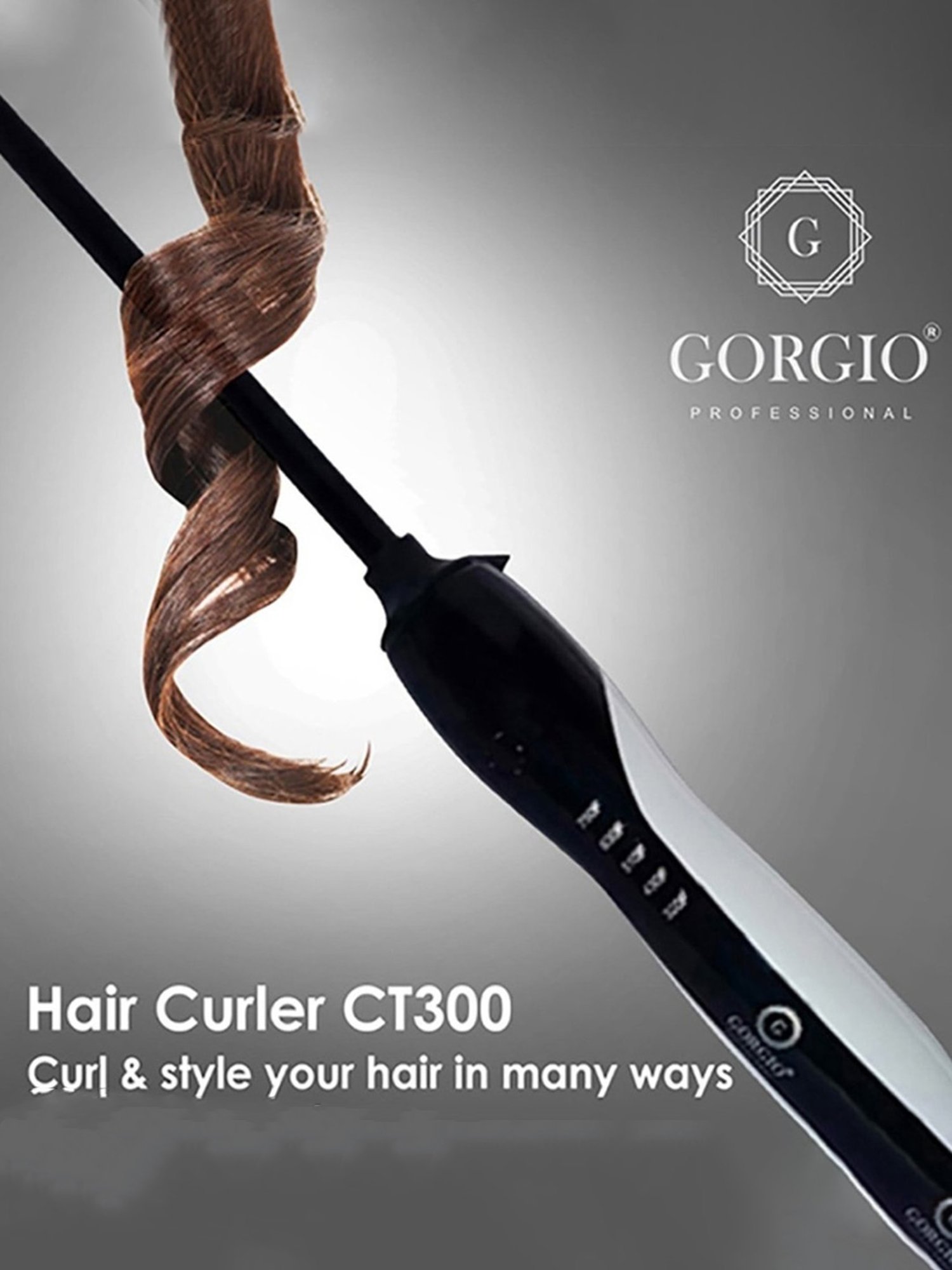 Gorgio Professional CT300 Hair Curling Tong (Black)
