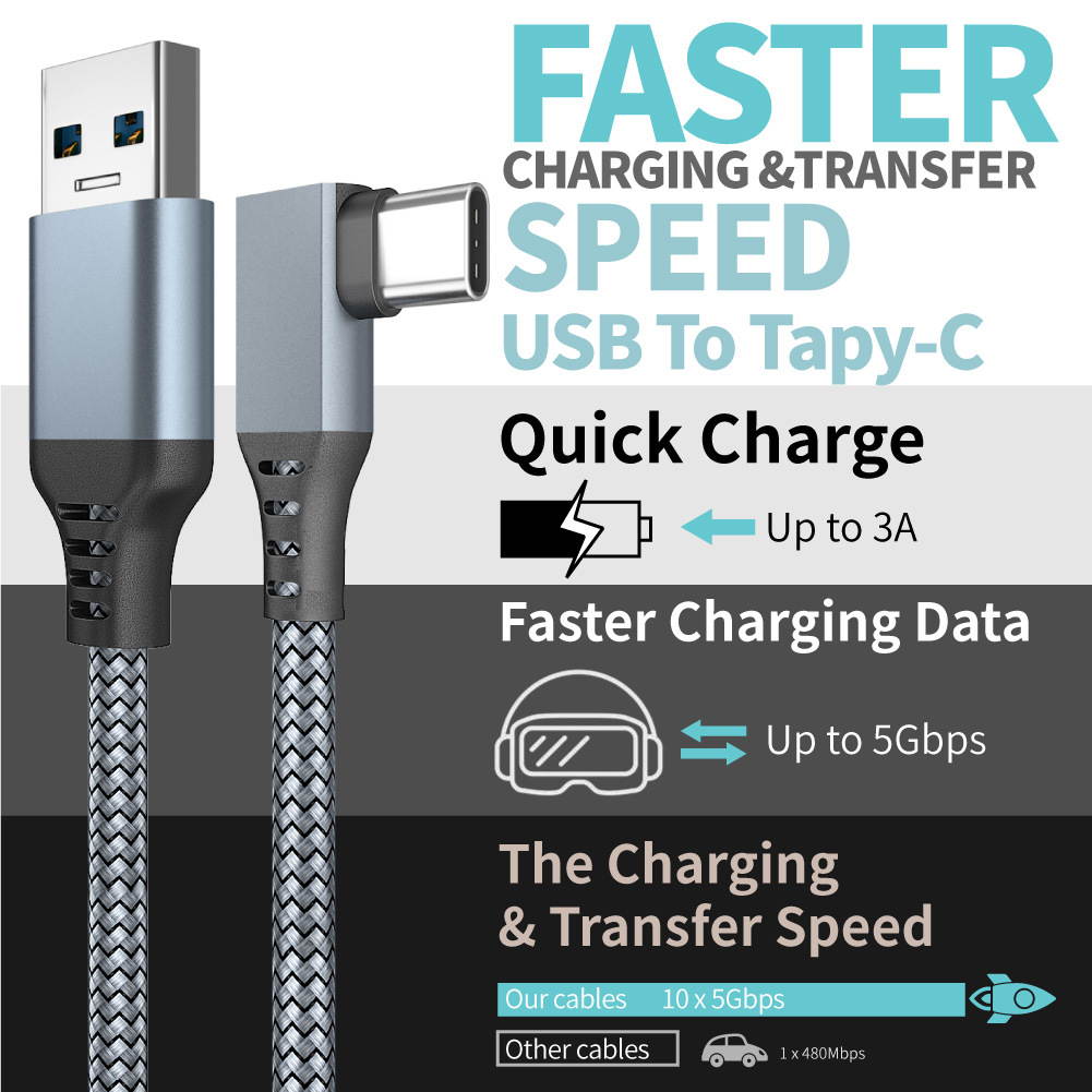 Quest Link Cable 15ft, Kchibo Oculus Quest Link Cable, High Speed Data Transfer & Fast Charging USB C Cable Compatible for Oculus Quest Headset and Gaming PC