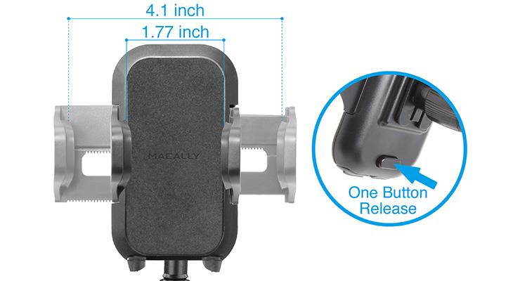 Macally Extra-Long Adjustable Automobile Cup Holder Mount for Smartphones and most GPS MCupXL