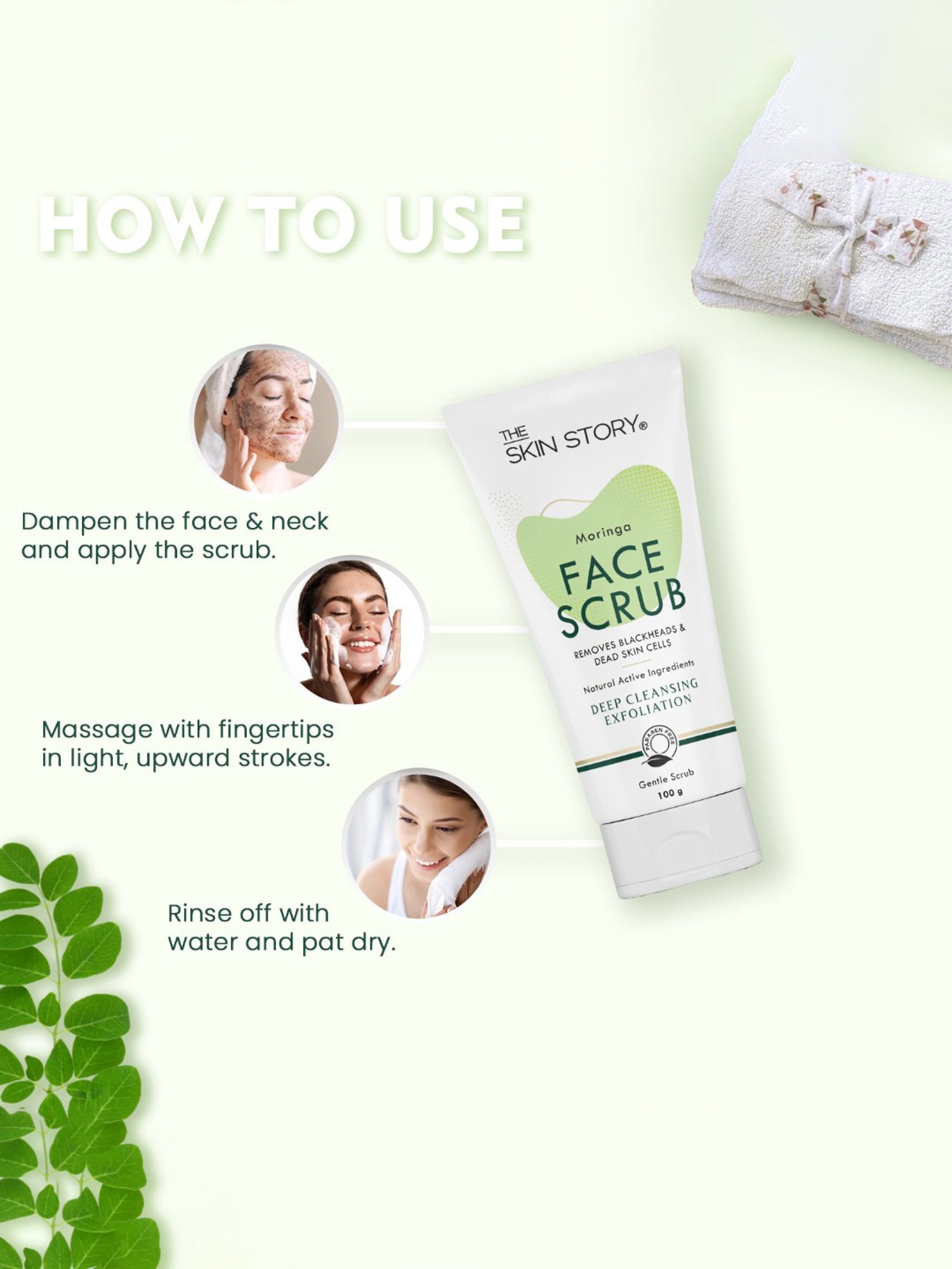 The Skin Story Moringa Deep Cleansing Exfoliation Face Scrub - 100 gm