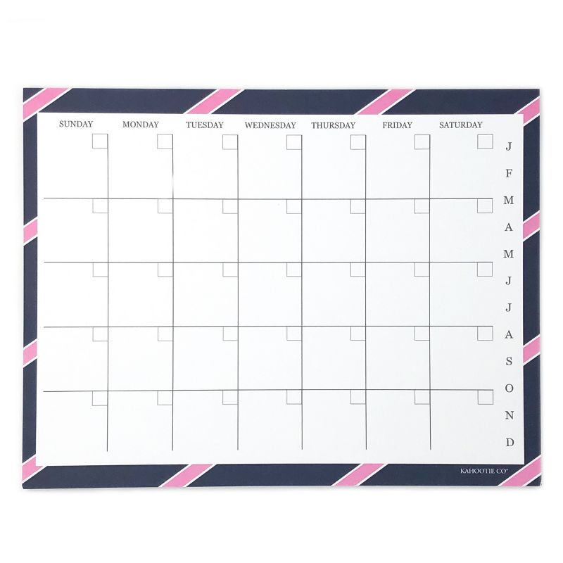 Monthly Calendar Notepad 8.5"x11" Navy- Kahootie Co