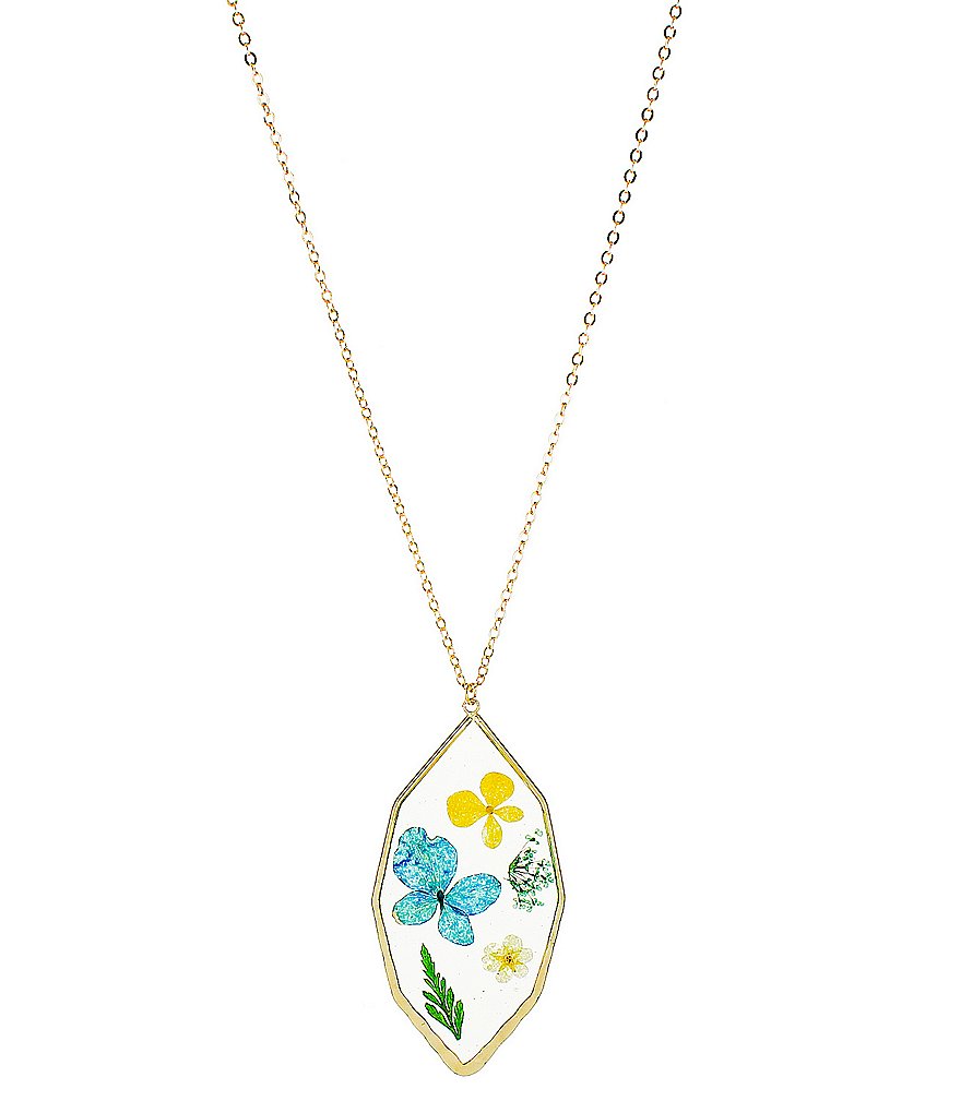 Panacea Pressed Flower Pendant Necklace