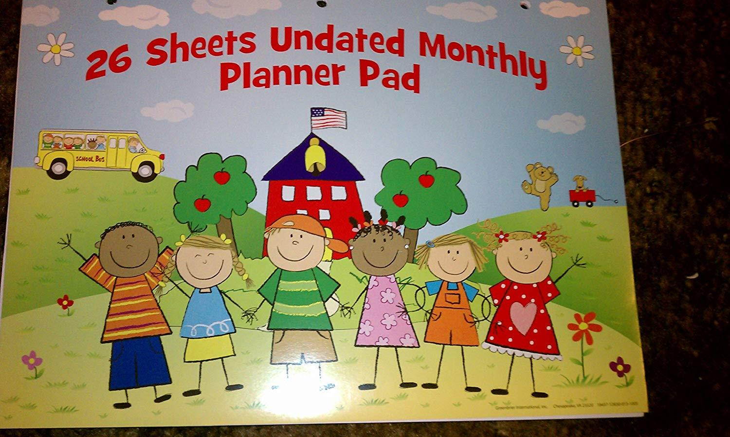 26 Sheets of Undated Monthly Planner
