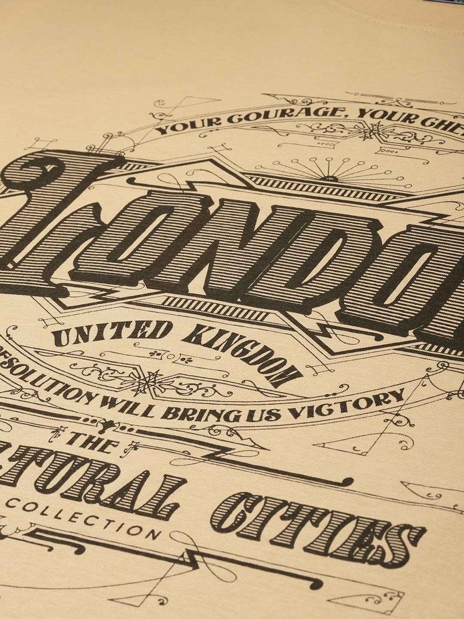 Dillinger Beige Cotton Loose Fit Printed T-Shirt