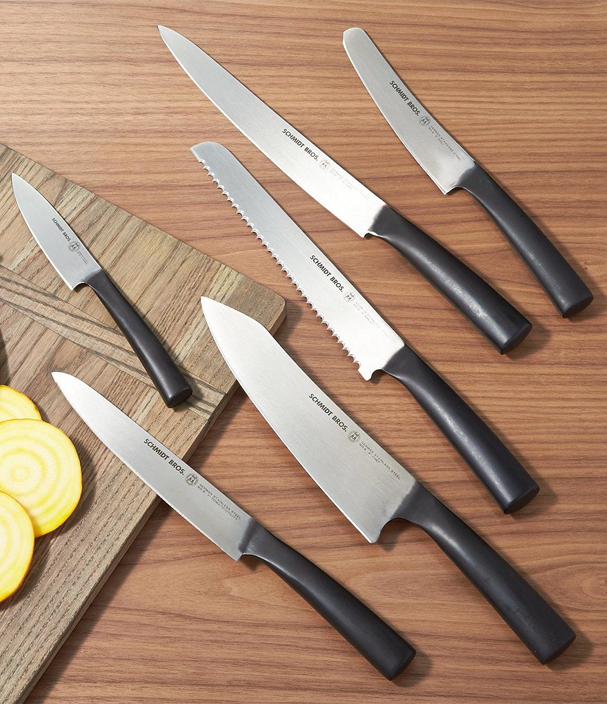 Schmidt Brothers Cutlery Carbon 6 7-Piece Knife Block Set