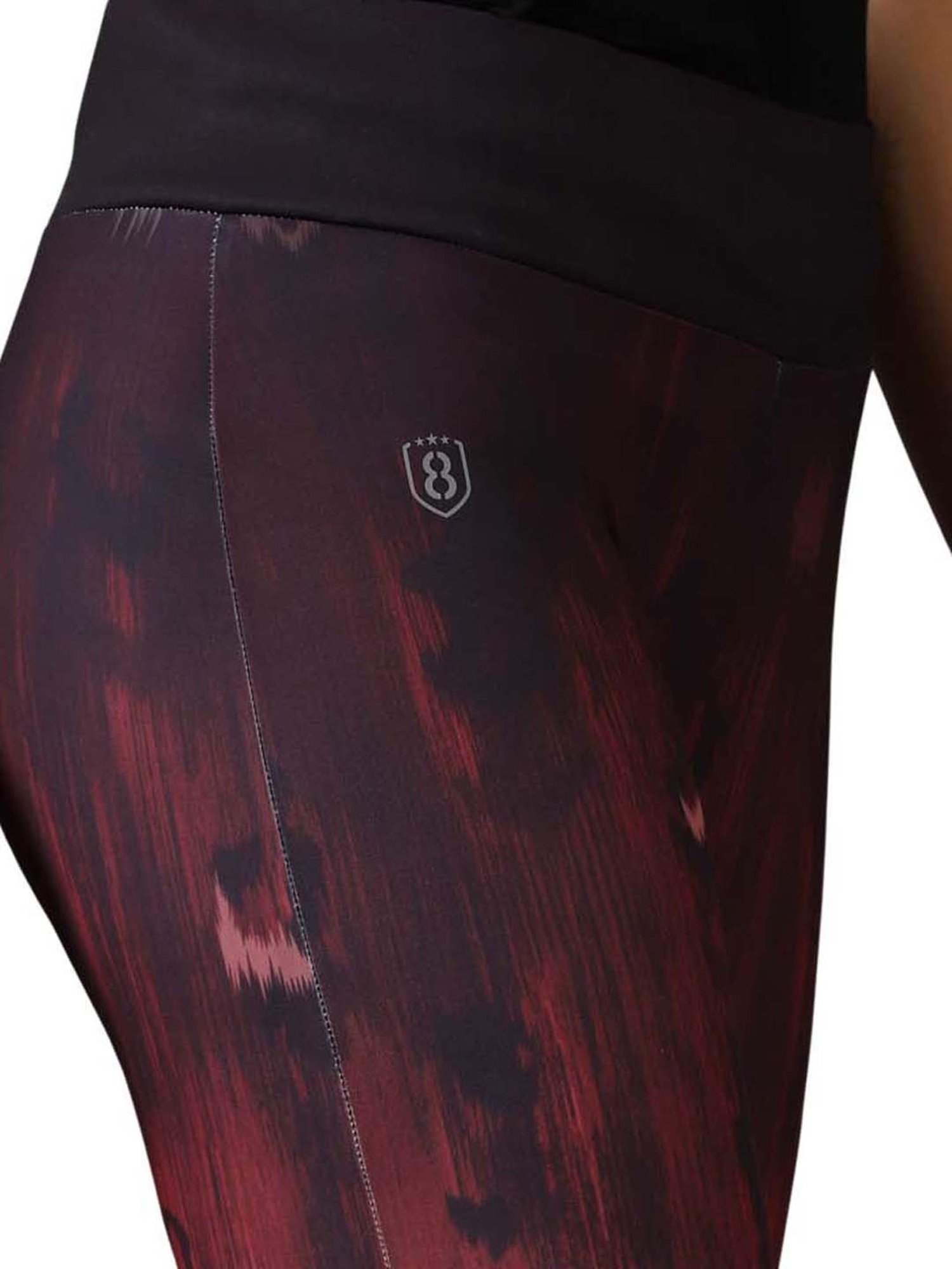 Domin8 Women Skin Fit Digital Printed Training Tights With Elasticated Waist & Zipper Pocket