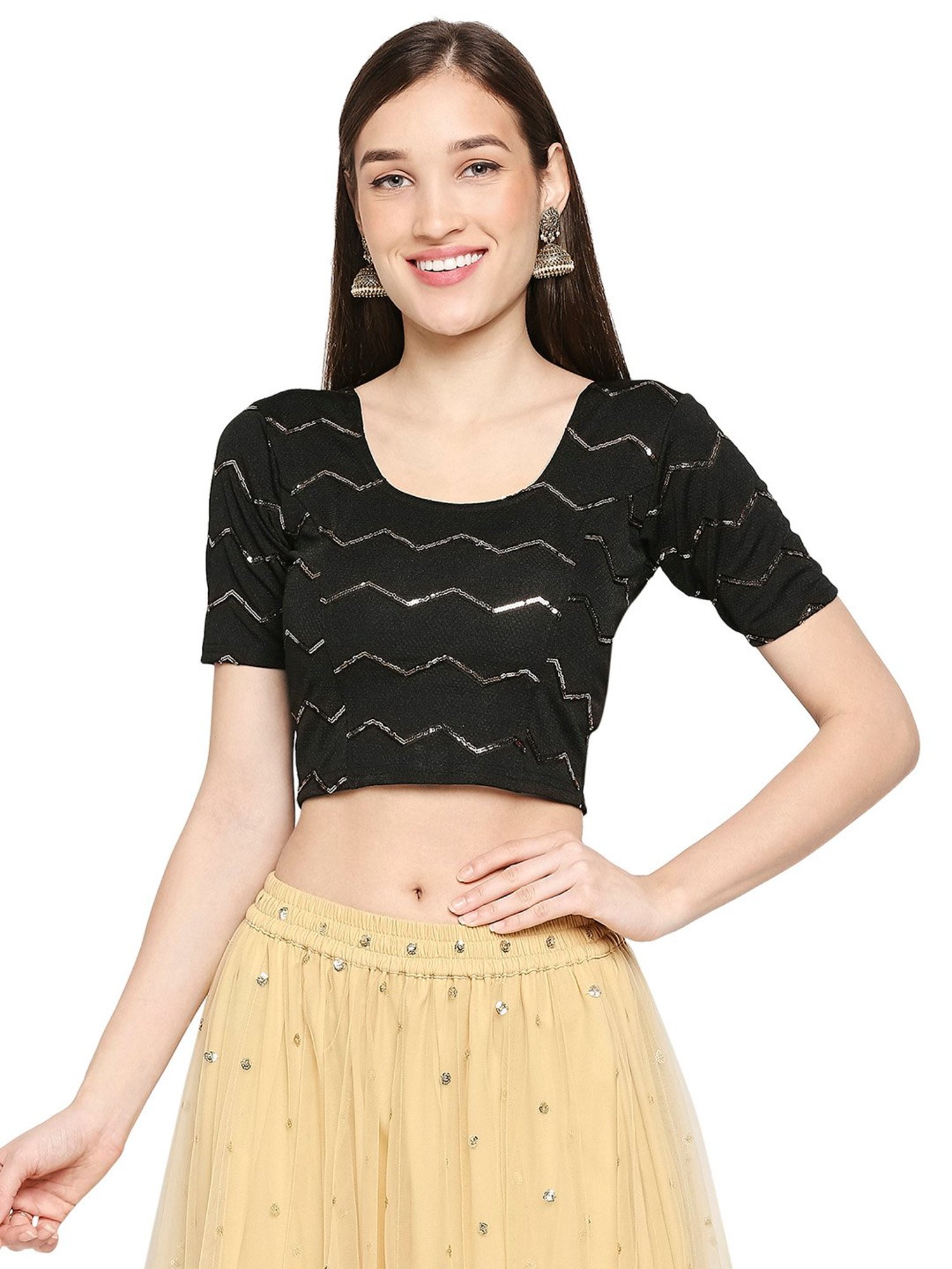 Salwar Studio Black Embellished Blouse