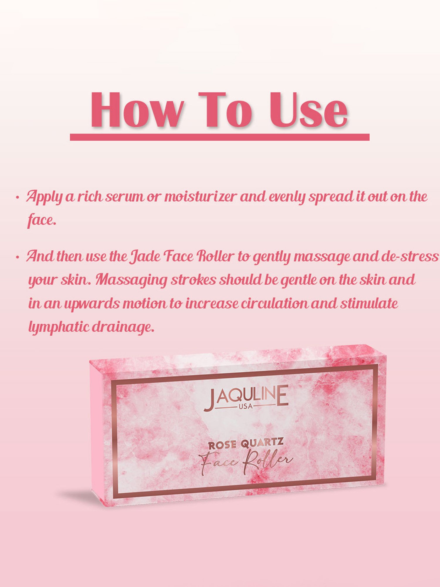 Jaquline USA Rose Quartz Face Roller