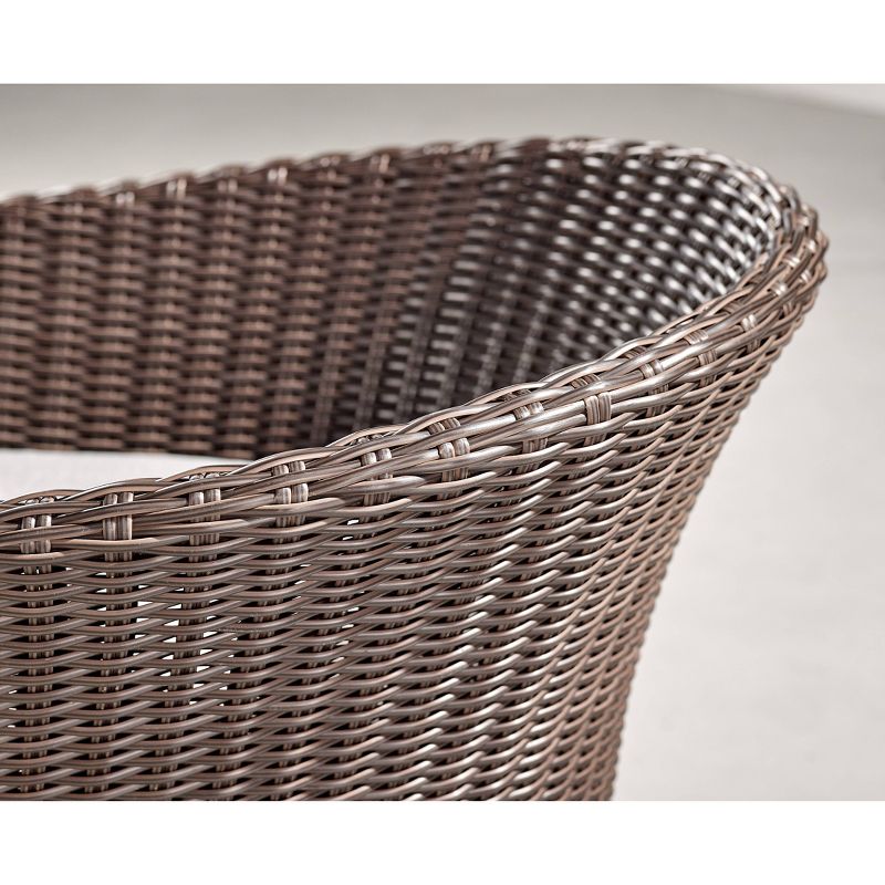 2pk All-Weather Wicker Athens Outdoor Chairs with Cushions Brown - Alaterre Furniture