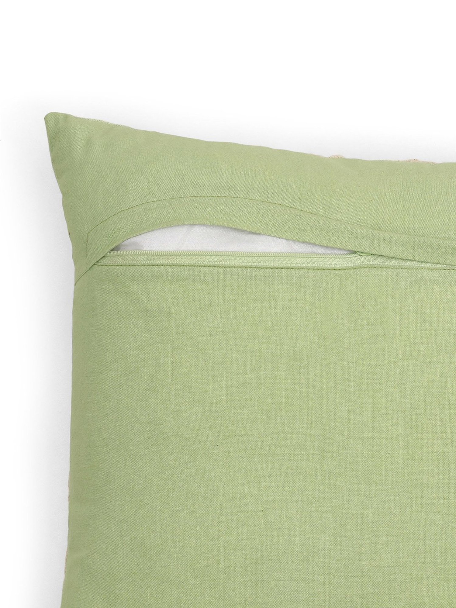 Pure Home and Living Green Cotton Embroidery Cushion Covers