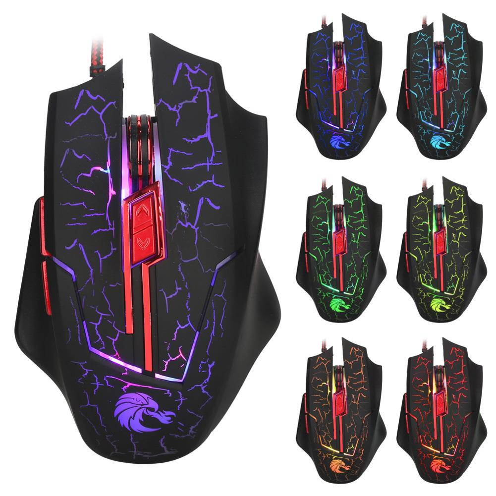 Colorful Backlit Ergonomic 6D USB Wired Gaming Mouse Adjustable 5500 DPI 6 Buttons Optical Computer Mice Gamer Mouse