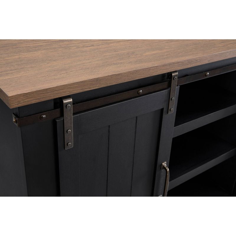 54" Sliding Doors TV Stand For TVs up to 60" Charcoal - Home Essentials