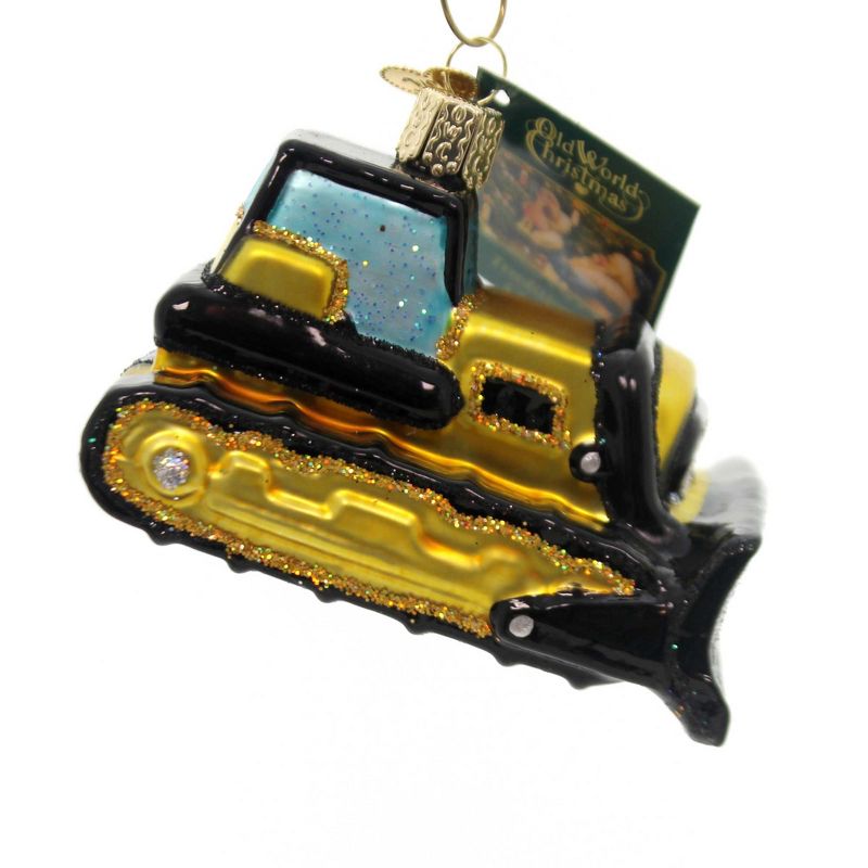 Old World Christmas 2.5" Toy Bulldozer Ornament Dirt  -  Tree Ornaments