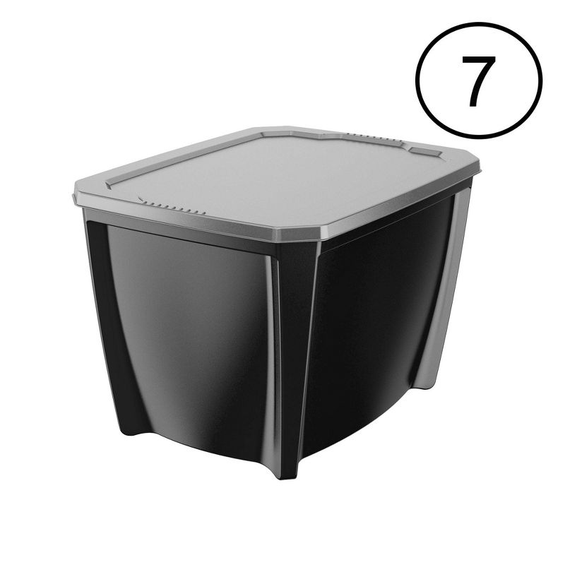 Life Story Black 20 Gal Stackable Organization Storage Box Container (7 Pack)