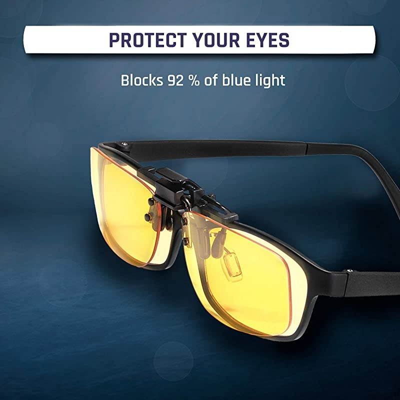 OTG Blue Light Blocking Glasses Clip on Blue Blocker Eyeglass Eyewear Block Blue Light High Protection for Screen Gaming Glasses PC Mobile TV Anti Eye Fatigue UV Filters Blue Lights